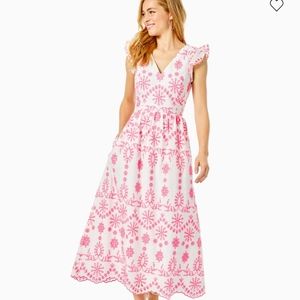 Lilly Pulitzer Lillyanne Eyelet Midi Dress NWT